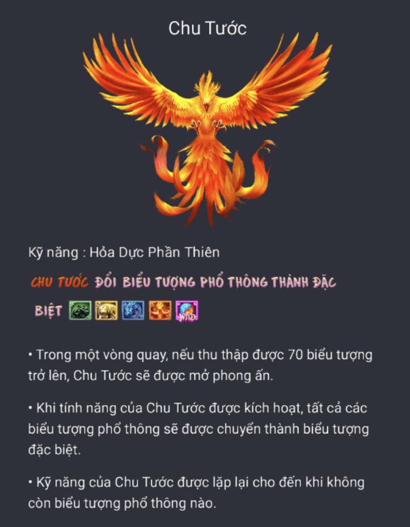 Tứ Thần Thú – Siêu Phẩm Slot Game Với Tính Năng Triệu Hồi 8 Chu Tuoc – Hoa Duc Phan Thien